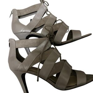 Nine West Elegant Gray Strappy Heels 9.5